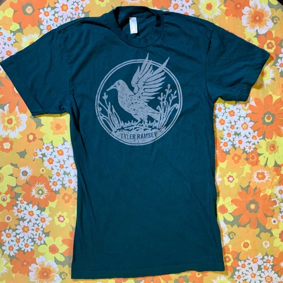 Tyler Ramsey Teal Blackbird Band Tee American Apparel Summer Shirt Women’s Small - Picture 11 of 16